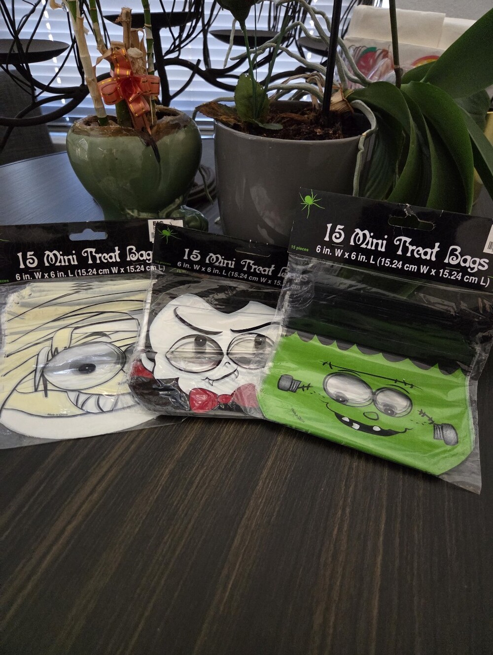 Halloween Mini Treat Bags - Monster Faces (Set of 3 Packs)